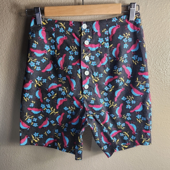Vintage Pants - Shire-Tex Davenshire VTG Womens |11/12-Modern Size S| Bird/Flower Shorts